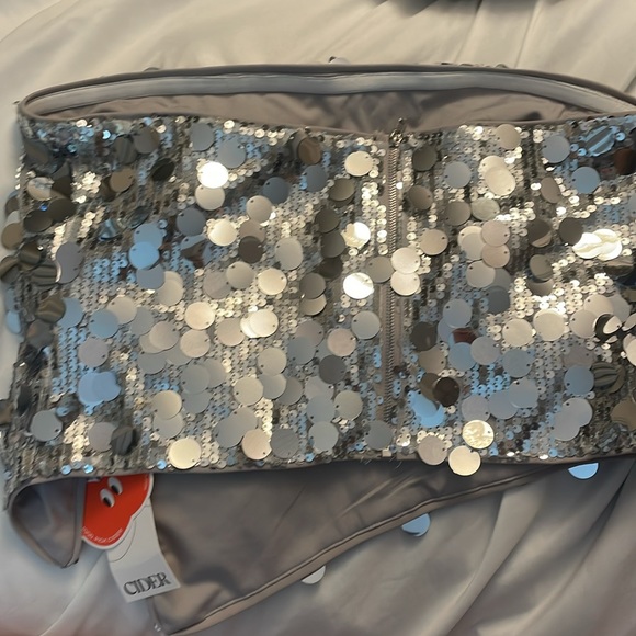 Sequin Asymmetrical Split Tube Top - Picture 4 of 6